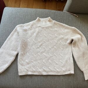 J. Crew Cotton-blend cable Mockneck sweater - XS